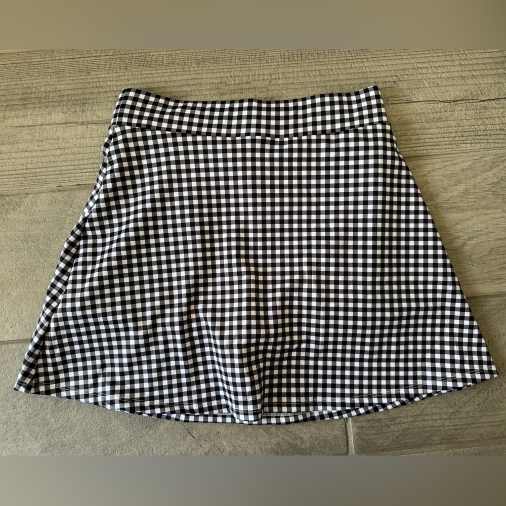 Gingham active skort